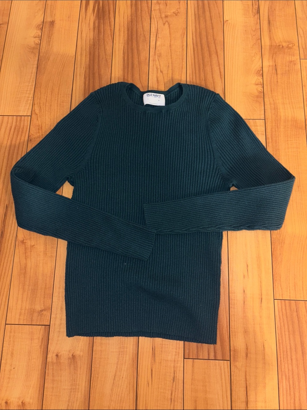 Old Navy Dark Teal Ribbed Crewneck Sweater